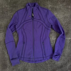 Women's Lululemon Define Luon Bright Purple Lightweight Zip Up Yoga Jacket Sz 8